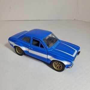 Jada Toys 1:24 Scale 1974‎ Ford Escort  Die-Cast Model Car Blue. Missing Parts